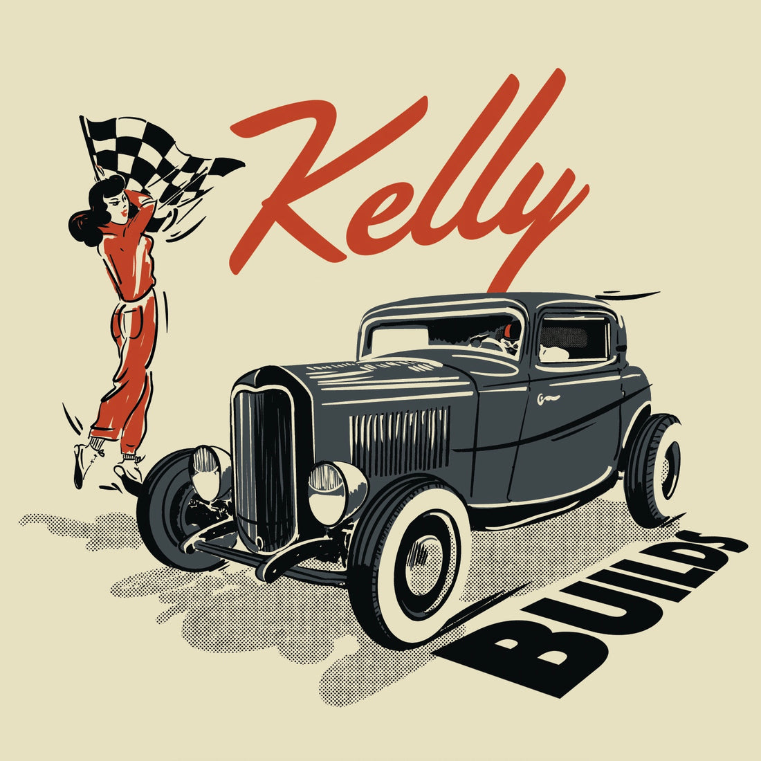 Kelly Builds 3 Window Racing T Shirt RAC Garage